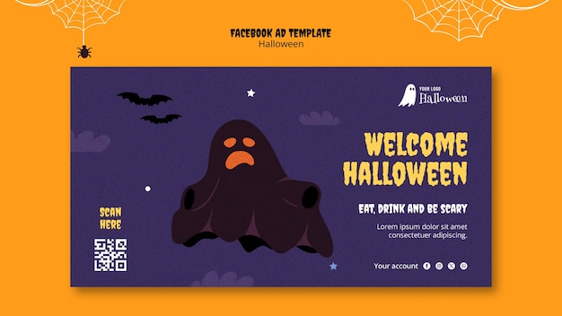 plantilla de Facebook para la celebración de Halloween