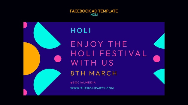 Plantilla de facebook de celebración holi