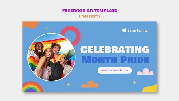 PSD plantilla de facebook de celebración del mes del orgullo