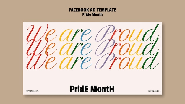 PSD plantilla de facebook de celebración del mes del orgullo