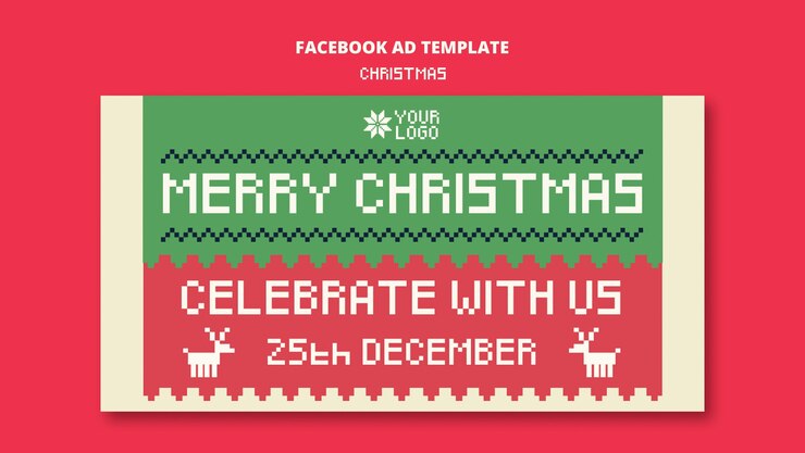 PSD plantilla de facebook de celebración navideña