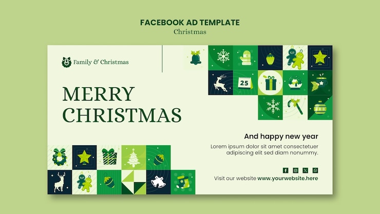 PSD plantilla de facebook de celebración navideña
