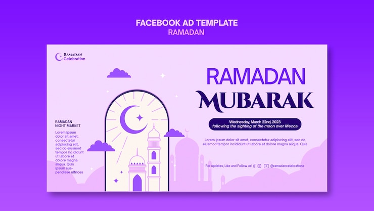 PSD plantilla de facebook de celebración de ramadán