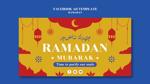 PSD plantilla de facebook de celebración de ramadán