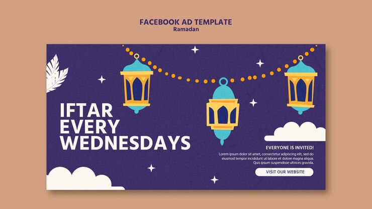 PSD plantilla de facebook de celebración del ramadán