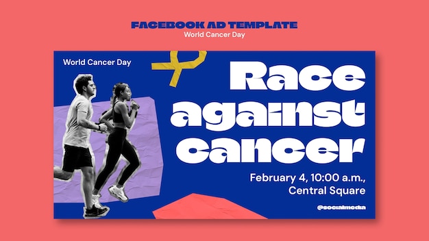 Plantilla de facebook para la concienciación del día mundial del cáncer