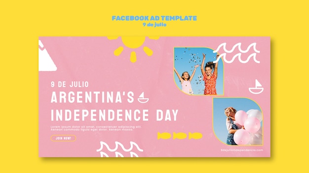 Plantilla de facebook del día de la independencia de argentina