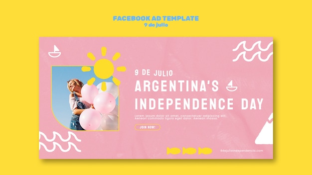 PSD plantilla de facebook del día de la independencia de argentina