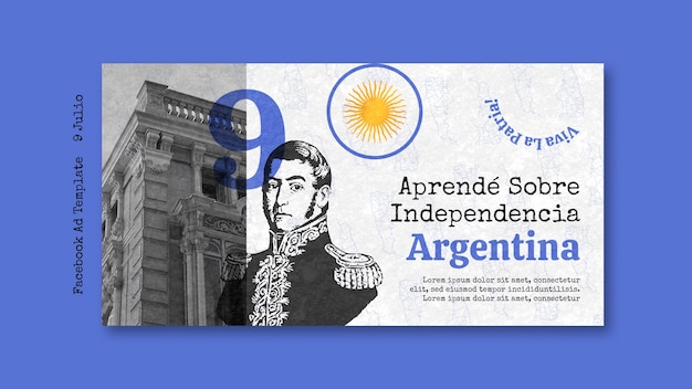 Plantilla de facebook del día de la independencia argentina