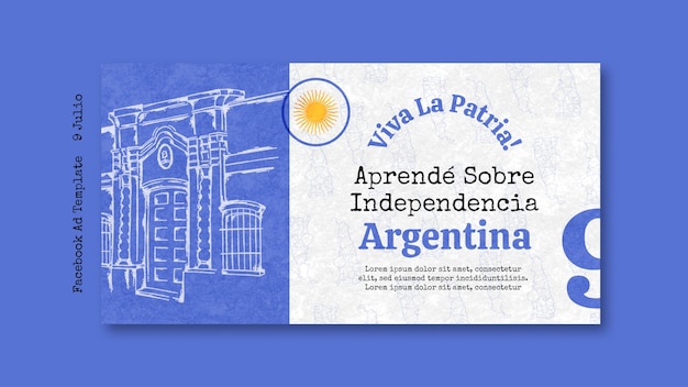 Plantilla de facebook del día de la independencia argentina