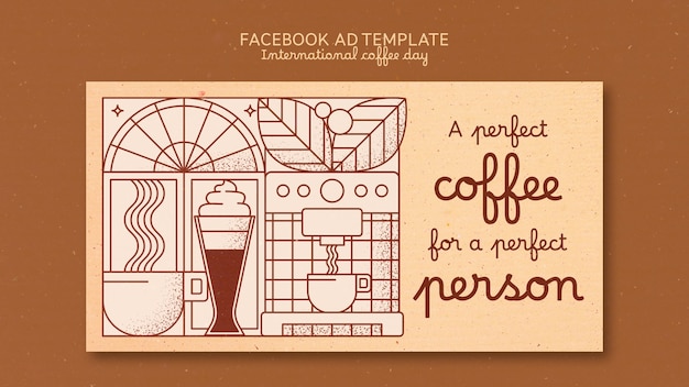 PSD plantilla de facebook del día internacional del café