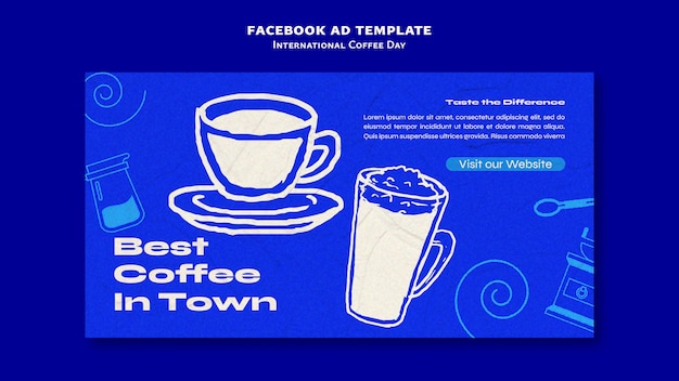 PSD plantilla de facebook del día internacional del café