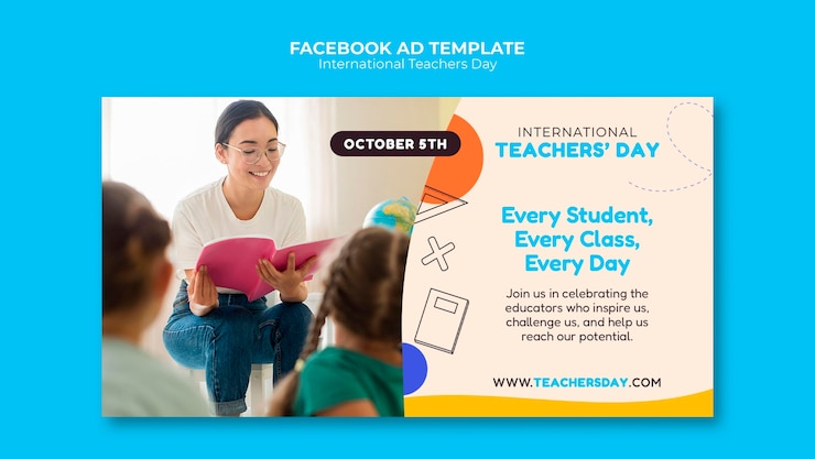 PSD plantilla de facebook del día del maestro