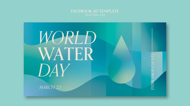 PSD plantilla de facebook del día mundial del agua