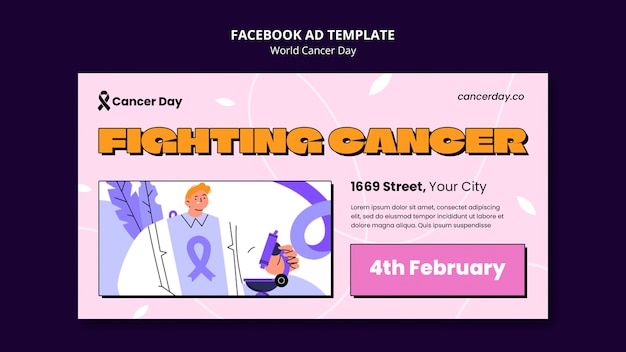 Plantilla de facebook para el día mundial del cáncer