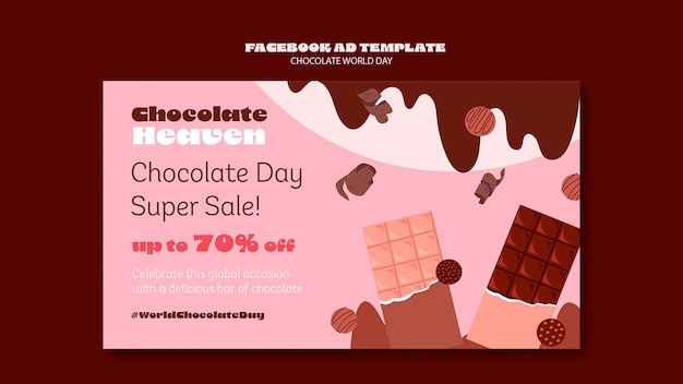 PSD plantilla de facebook del día mundial del chocolate