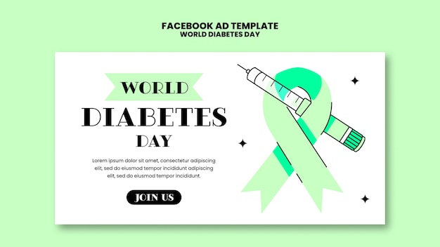 PSD plantilla de facebook del día mundial de la diabetes