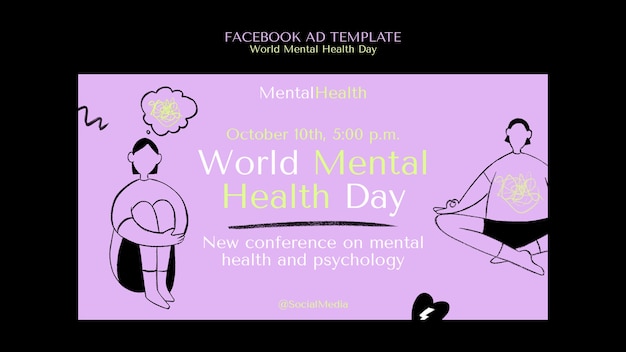 Plantilla de facebook del día mundial de la salud mental