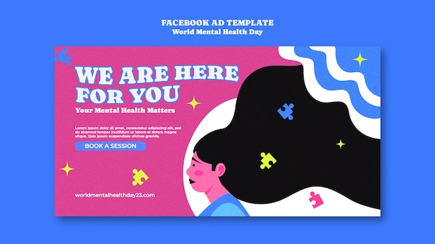 Plantilla de facebook del día mundial de la salud mental