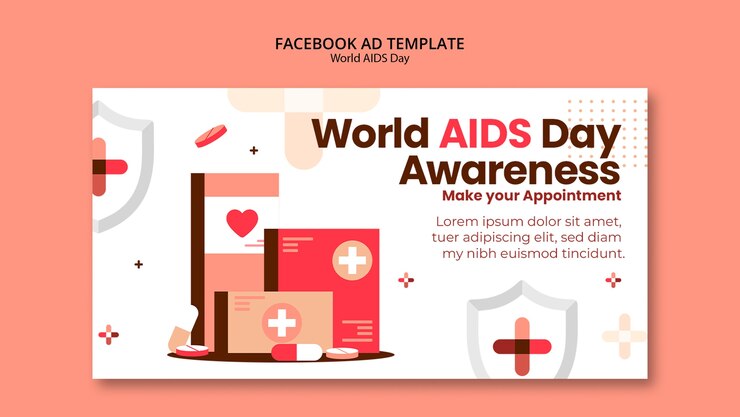 PSD plantilla de facebook del día mundial del sida