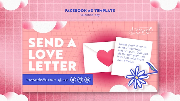 PSD plantilla de facebook del día de san valentín