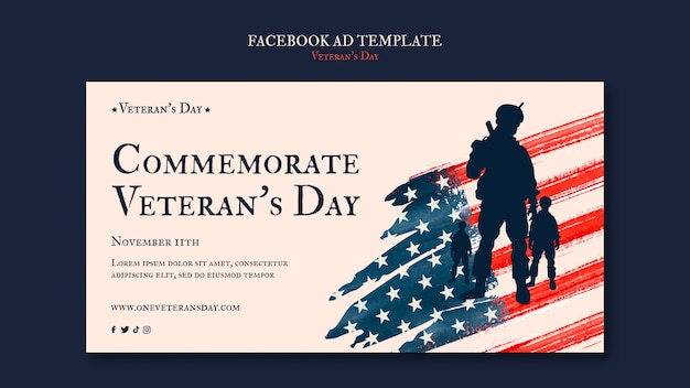 PSD plantilla de facebook del día de los veteranos