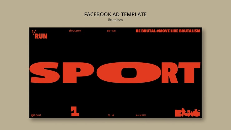 PSD plantilla de facebook estilo brutalismo