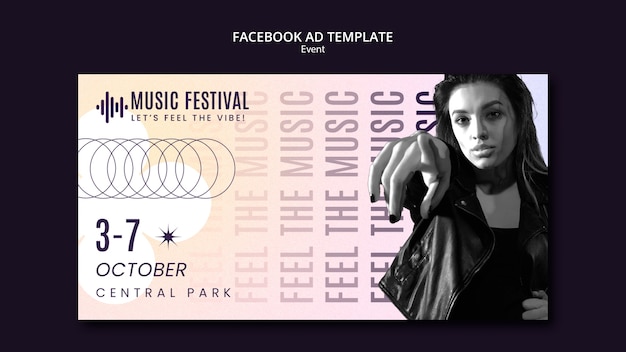 PSD plantilla de facebook de evento musical