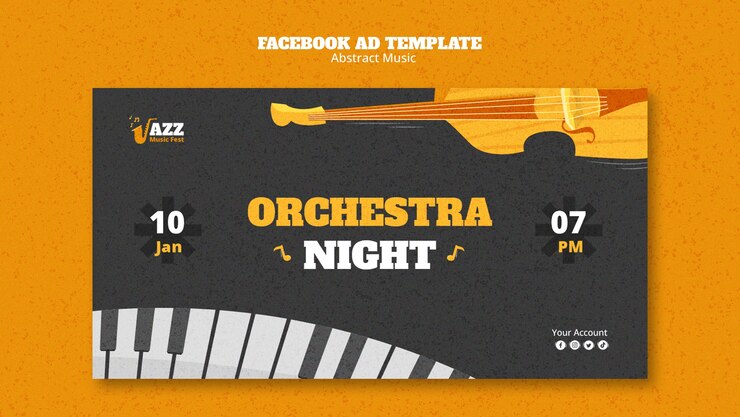 PSD plantilla de facebook de festival de música