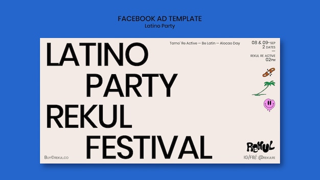 PSD plantilla de facebook de fiesta latina