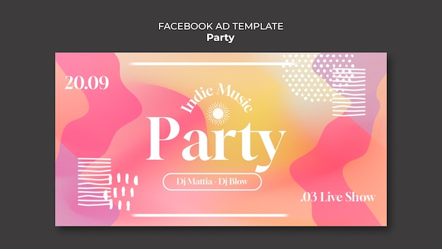 PSD plantilla de facebook de fiesta temática