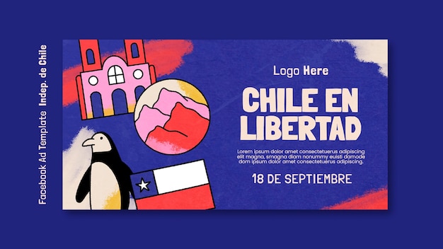 PSD plantilla de facebook de fiestas patrias chile