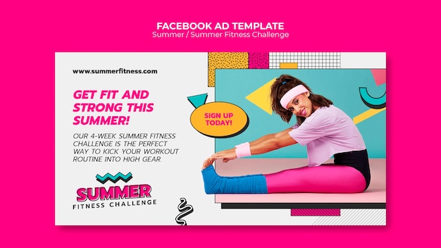 PSD plantilla de facebook de fitness de verano