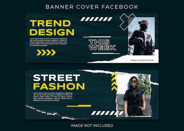 Plantilla de facebook de portada de moda callejera de diseño de tendencia