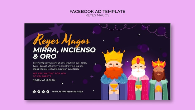 PSD la plantilla de facebook de los reyes magos