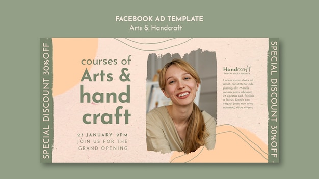 Plantilla de facebook de taller de artesanía