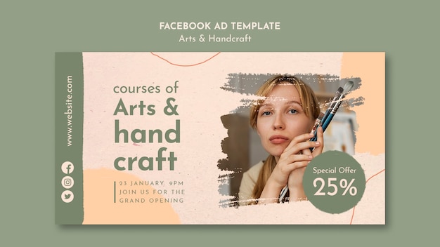 Plantilla de facebook de taller de artesanía