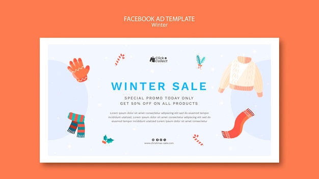 PSD plantilla de facebook para la temporada de invierno