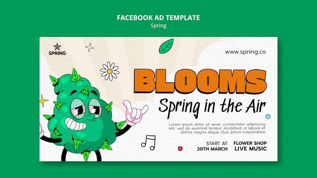 PSD plantilla de facebook de temporada de primavera