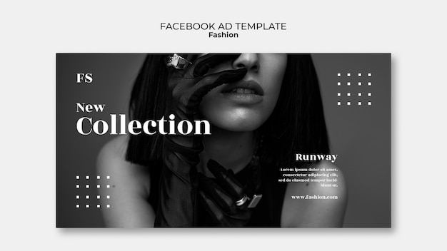 PSD plantilla de facebook de tendencias de moda de diseño plano