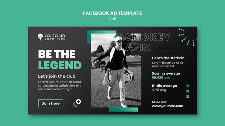 PSD plantilla de facebook para el torneo de golf