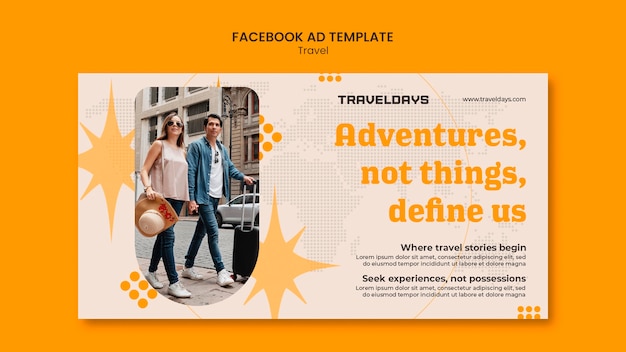 PSD plantilla de facebook de viajes y aventuras