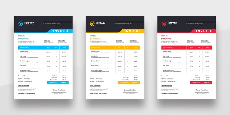 PSD plantilla de factura comercial profesional