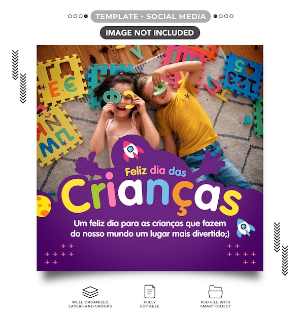 Plantilla de feed de instagram del día del niño feliz