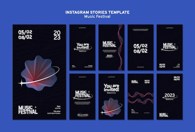 Plantilla de festival de música de diseño plano