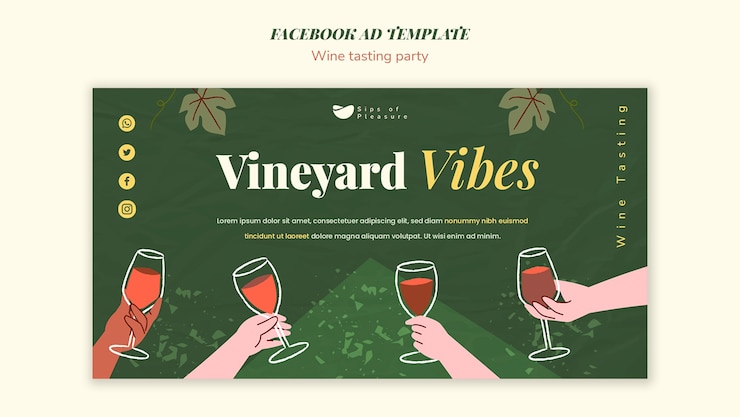 PSD plantilla de fiesta de cata de vinos