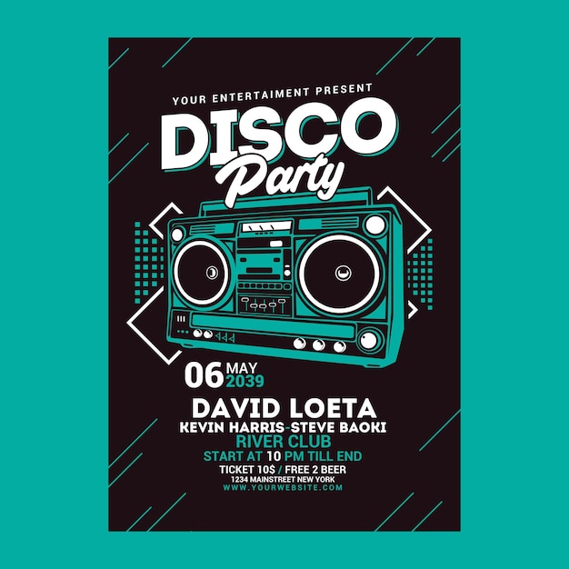 PSD plantilla para fiesta en discoteca