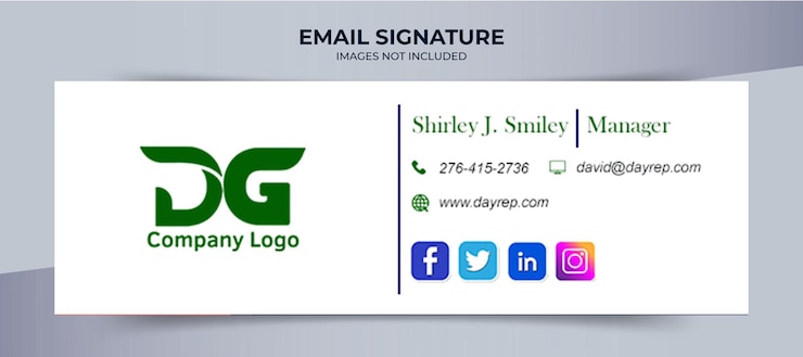 PSD plantilla de firma de correo electrónico diseño empresarial y corporativo.