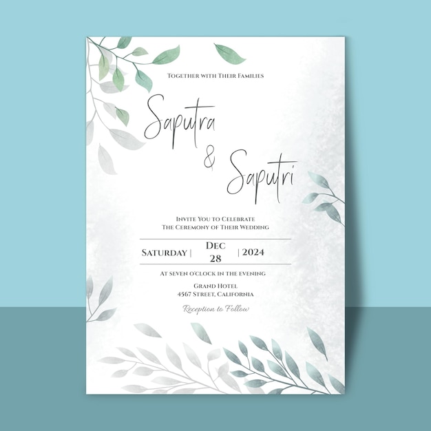 Plantilla floral de la tarjeta de la invitación de la