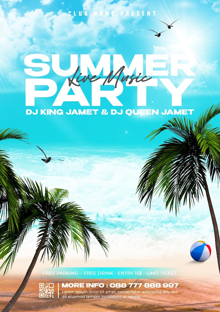 PSD plantilla de flyer de fiesta de verano